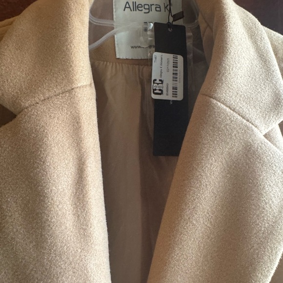 Allegra K camel single breasted Pea Coat size  Med - Picture 7 of 7